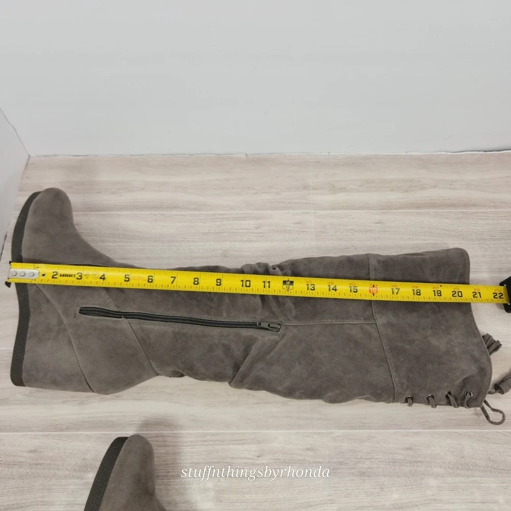 Shoedazzle Faux Suede Gray Wedge Boots Style Sunni US 9 / EU 40 / UK 7 - Picture 8 of 8